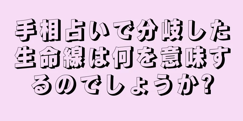 手相占いで分岐した生命線は何を意味するのでしょうか?