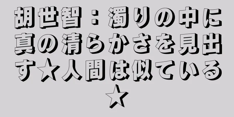 胡世智：濁りの中に真の清らかさを見出す★人間は似ている★