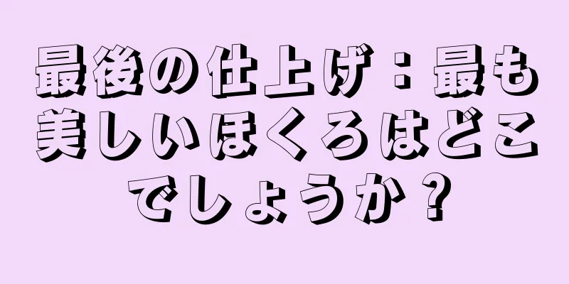 最後の仕上げ：最も美しいほくろはどこでしょうか？