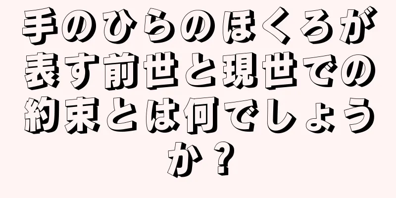 手のひらのほくろが表す前世と現世での約束とは何でしょうか？