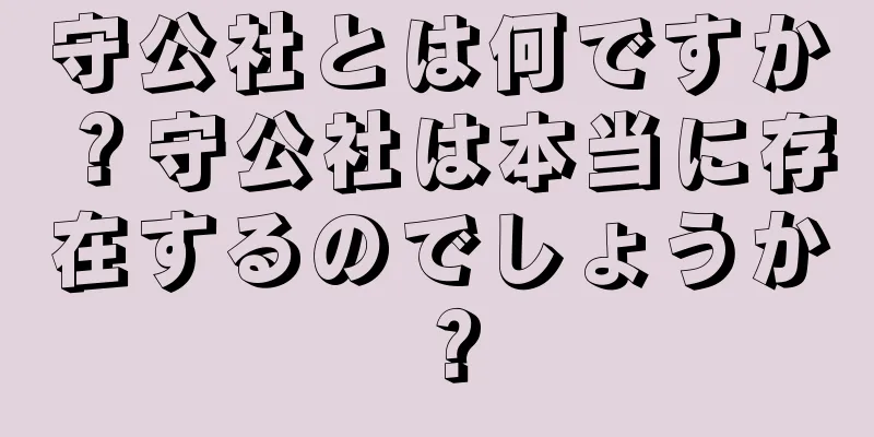 守公社とは何ですか？守公社は本当に存在するのでしょうか？