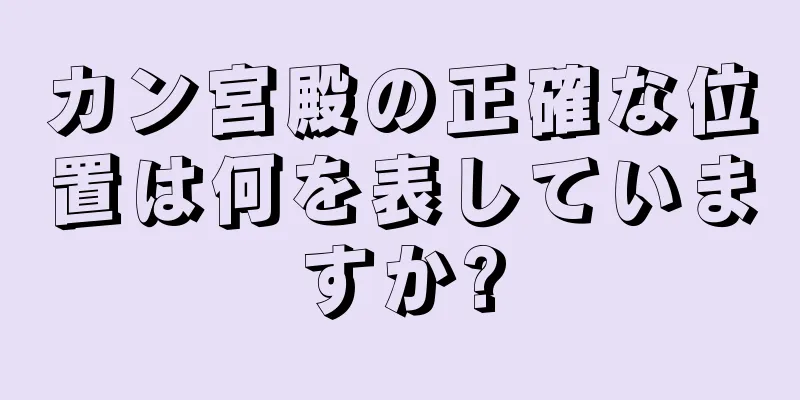 カン宮殿の正確な位置は何を表していますか?