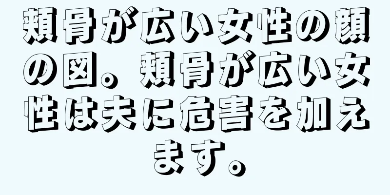 頬骨が広い女性の顔の図。頬骨が広い女性は夫に危害を加えます。