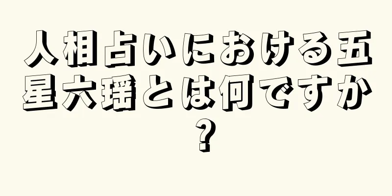 人相占いにおける五星六瑶とは何ですか？