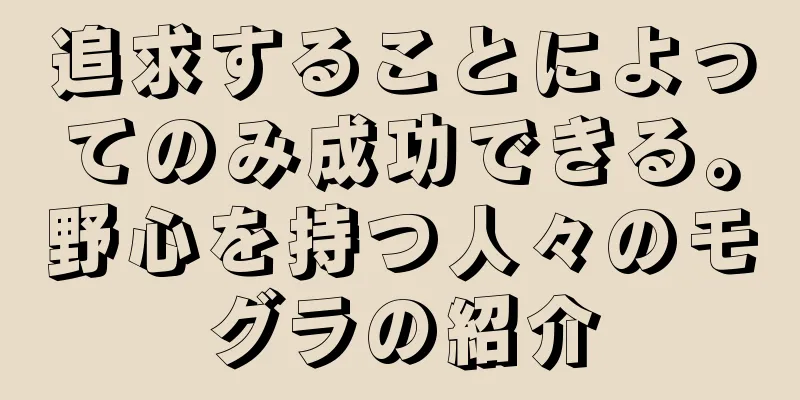 追求することによってのみ成功できる。野心を持つ人々のモグラの紹介