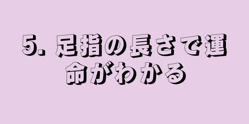 5. 足指の長さで運命がわかる