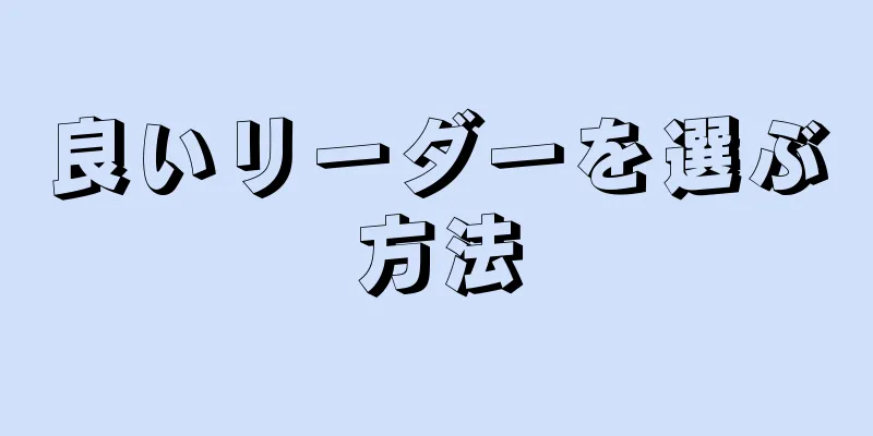 良いリーダーを選ぶ方法