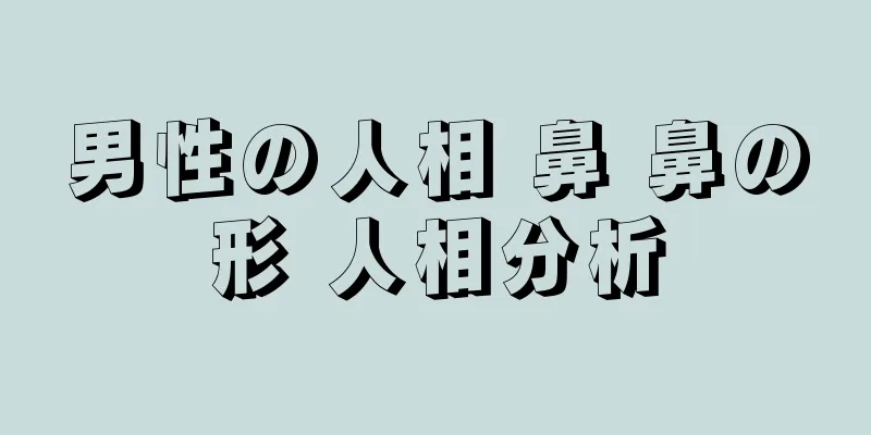 男性の人相 鼻 鼻の形 人相分析