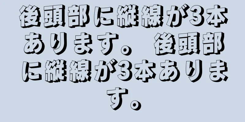 後頭部に縦線が3本あります。 後頭部に縦線が3本あります。