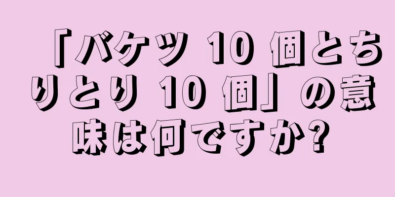 「バケツ 10 個とちりとり 10 個」の意味は何ですか?