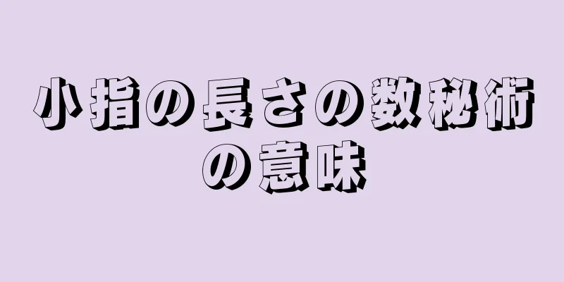 小指の長さの数秘術の意味