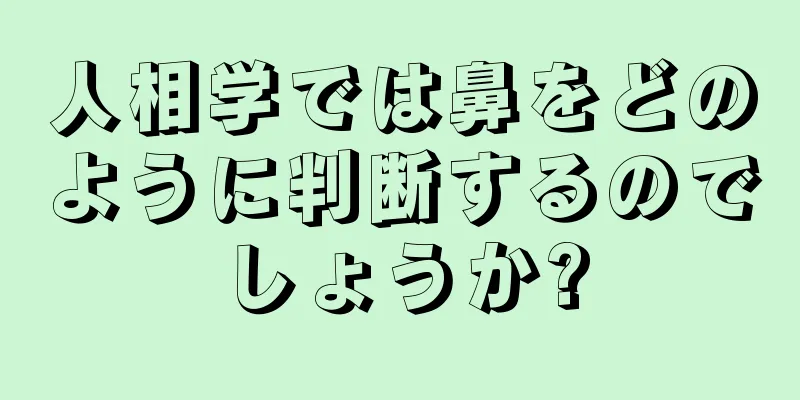 人相学では鼻をどのように判断するのでしょうか?