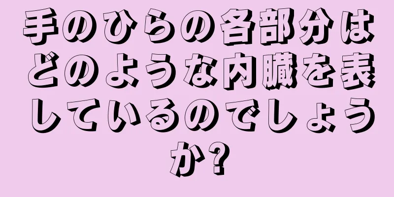 手のひらの各部分はどのような内臓を表しているのでしょうか?