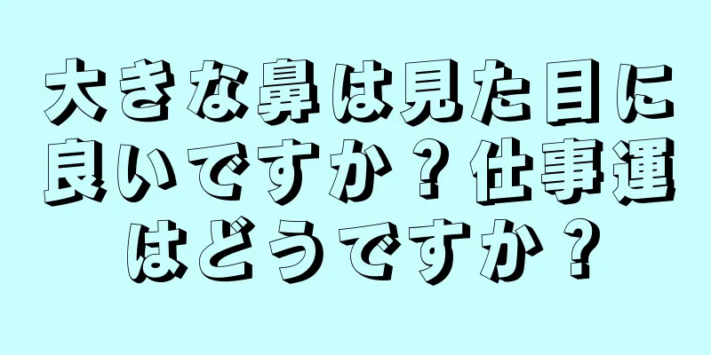 大きな鼻は見た目に良いですか？仕事運はどうですか？