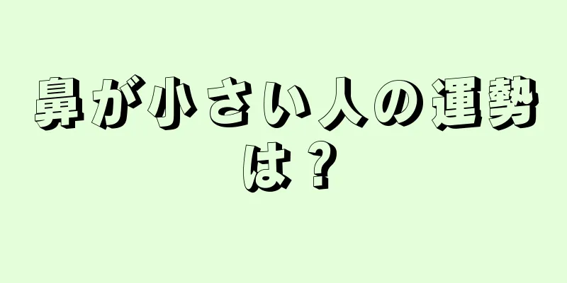 鼻が小さい人の運勢は？