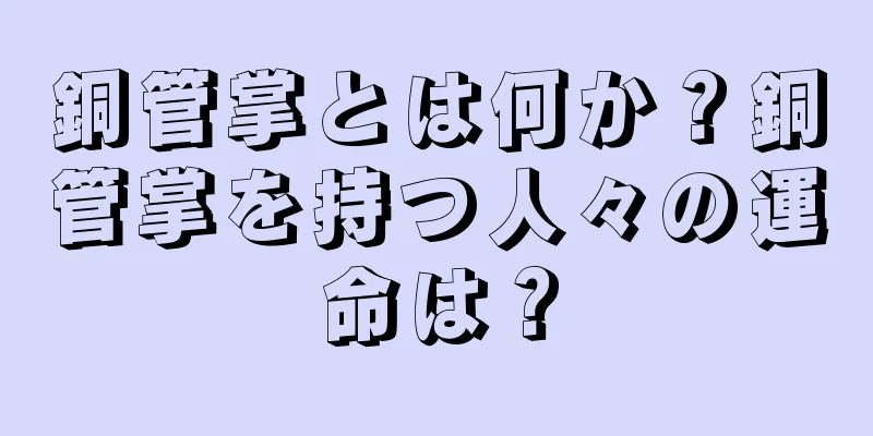 銅管掌とは何か？銅管掌を持つ人々の運命は？