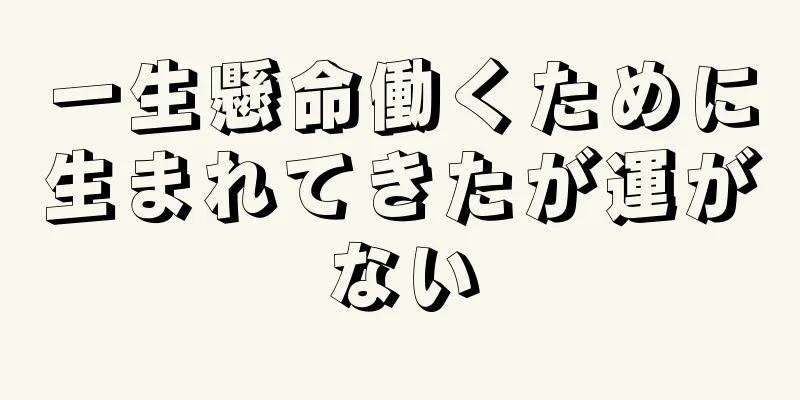 一生懸命働くために生まれてきたが運がない