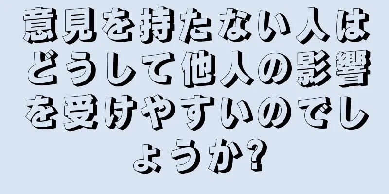 意見を持たない人はどうして他人の影響を受けやすいのでしょうか?