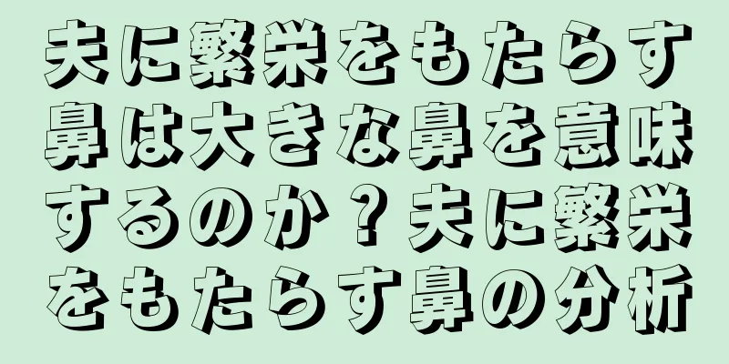 夫に繁栄をもたらす鼻は大きな鼻を意味するのか？夫に繁栄をもたらす鼻の分析