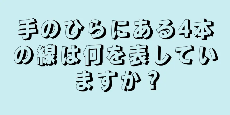 手のひらにある4本の線は何を表していますか？