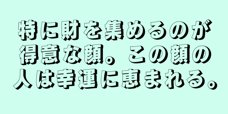 特に財を集めるのが得意な顔。この顔の人は幸運に恵まれる。