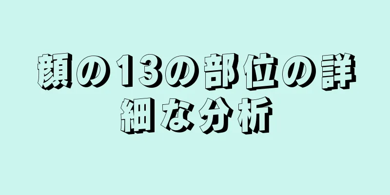 顔の13の部位の詳細な分析