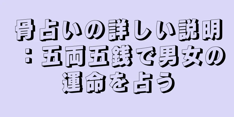 骨占いの詳しい説明：五両五銭で男女の運命を占う