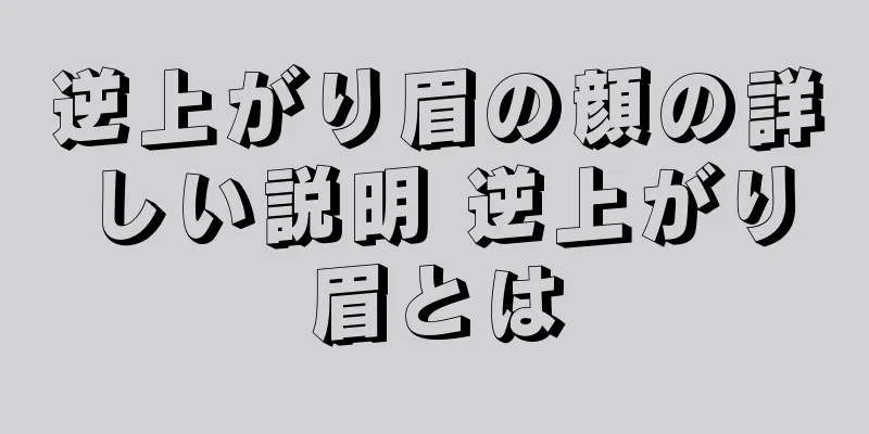 逆上がり眉の顔の詳しい説明 逆上がり眉とは