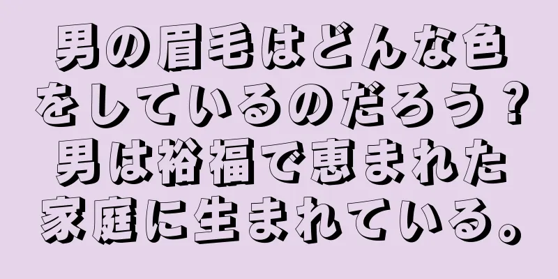 男の眉毛はどんな色をしているのだろう？男は裕福で恵まれた家庭に生まれている。