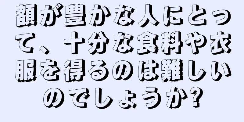 額が豊かな人にとって、十分な食料や衣服を得るのは難しいのでしょうか?