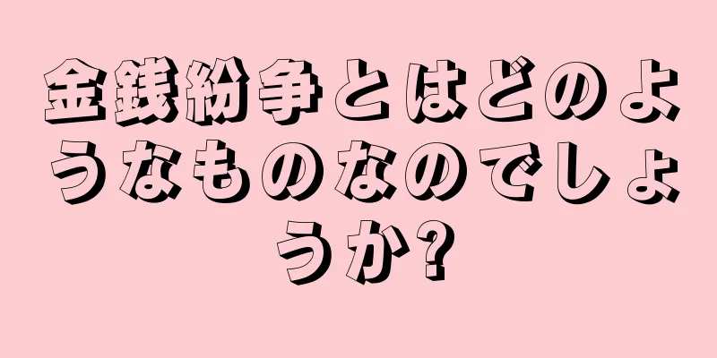 金銭紛争とはどのようなものなのでしょうか?