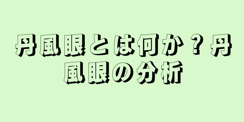 丹風眼とは何か？丹風眼の分析