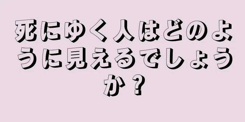 死にゆく人はどのように見えるでしょうか？