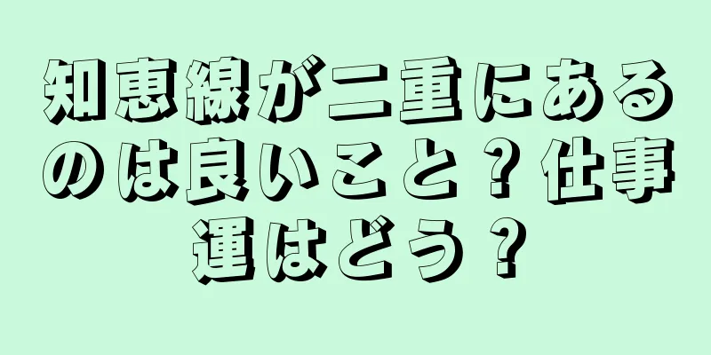 知恵線が二重にあるのは良いこと？仕事運はどう？