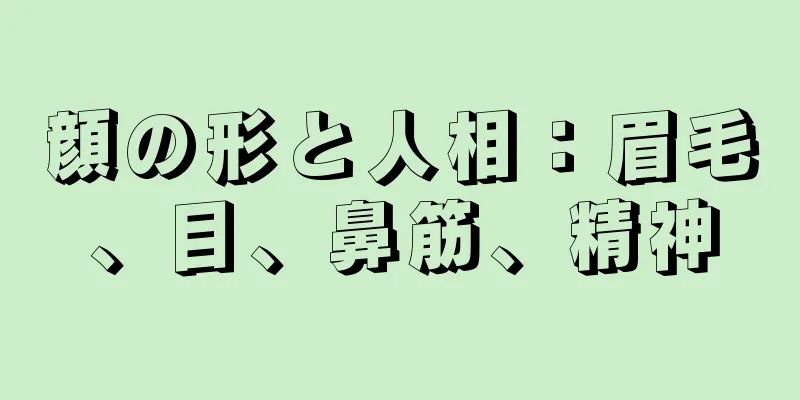 顔の形と人相：眉毛、目、鼻筋、精神