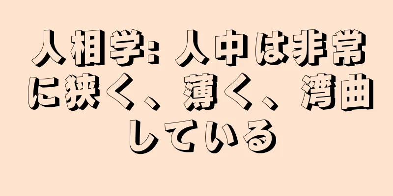 人相学: 人中は非常に狭く、薄く、湾曲している