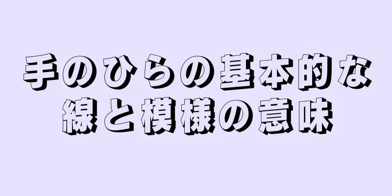 手のひらの基本的な線と模様の意味