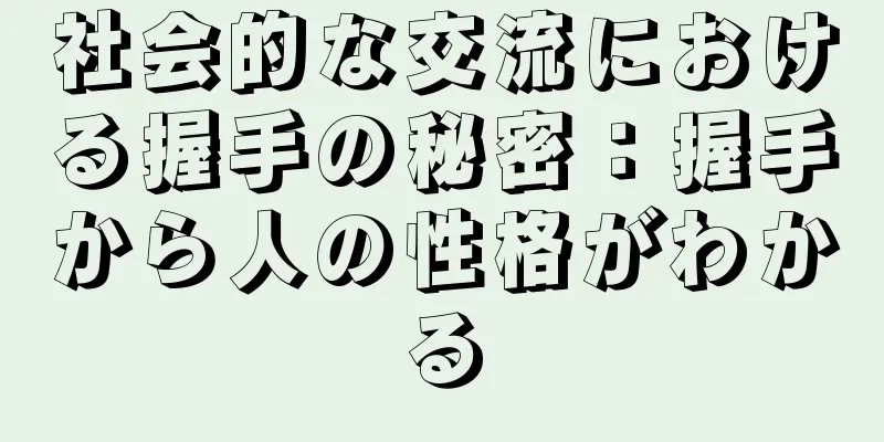 社会的な交流における握手の秘密：握手から人の性格がわかる