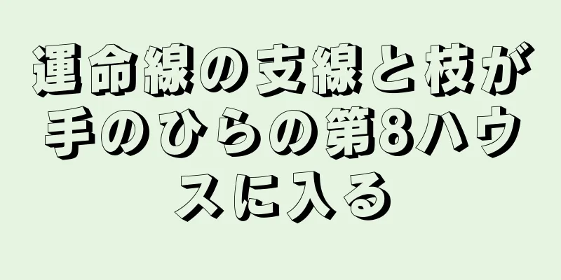 運命線の支線と枝が手のひらの第8ハウスに入る