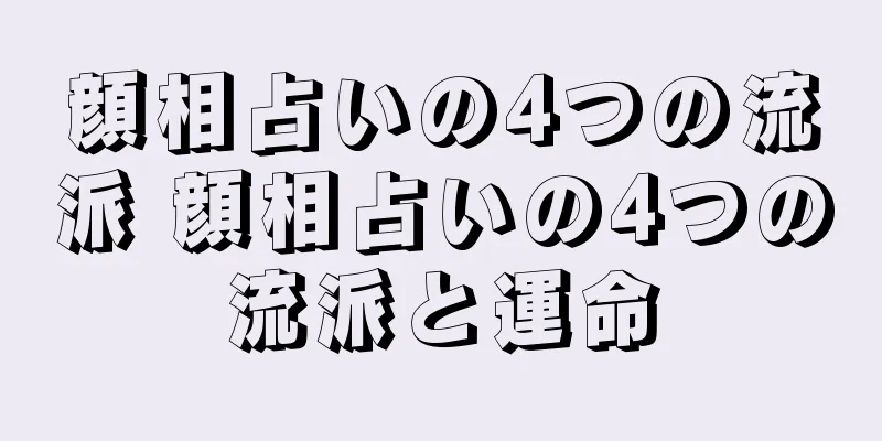 顔相占いの4つの流派 顔相占いの4つの流派と運命