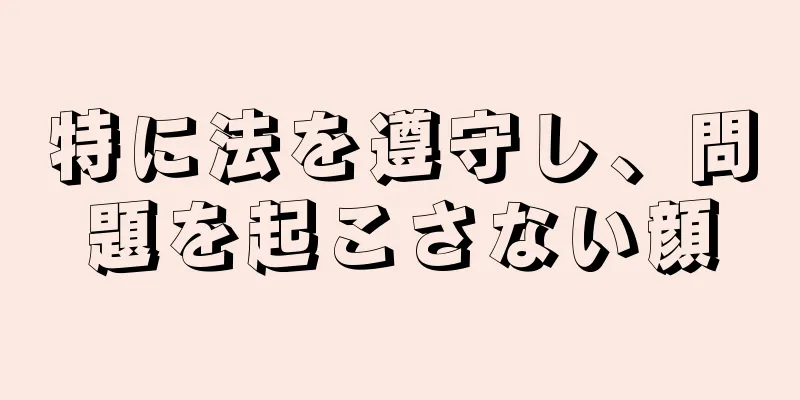 特に法を遵守し、問題を起こさない顔