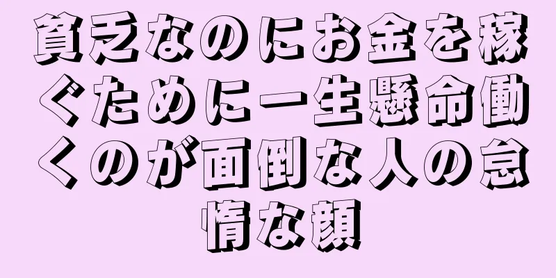 貧乏なのにお金を稼ぐために一生懸命働くのが面倒な人の怠惰な顔