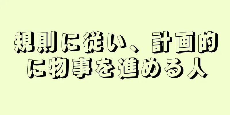 規則に従い、計画的に物事を進める人