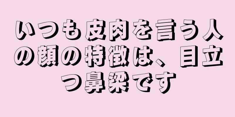 いつも皮肉を言う人の顔の特徴は、目立つ鼻梁です