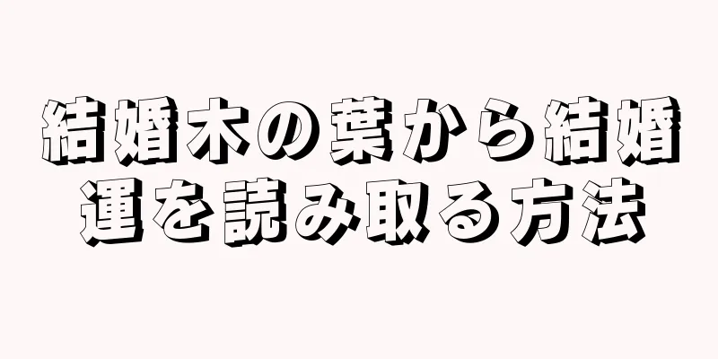 結婚木の葉から結婚運を読み取る方法