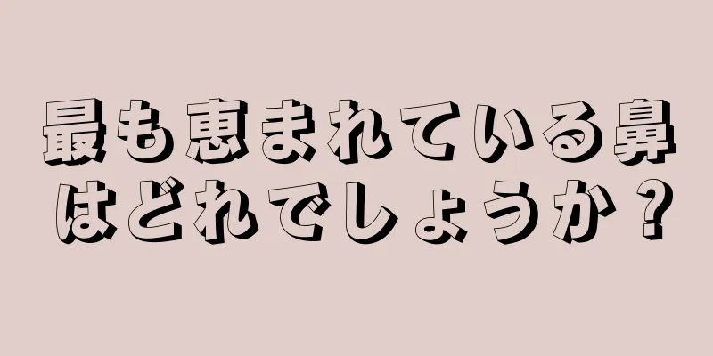 最も恵まれている鼻はどれでしょうか？