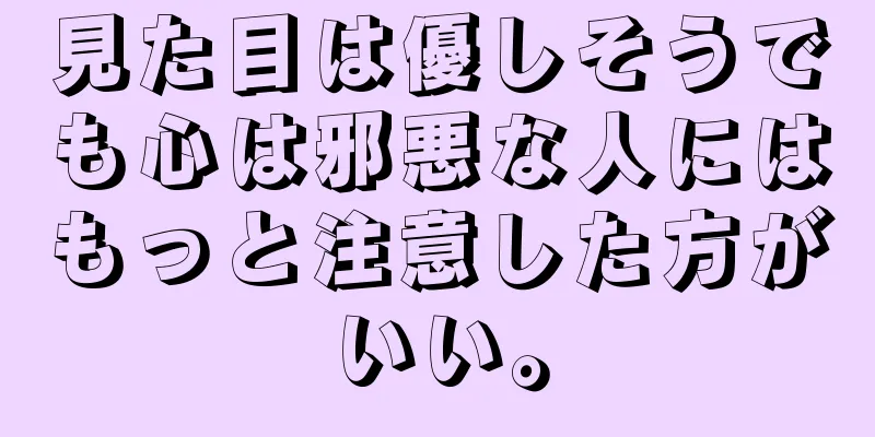 見た目は優しそうでも心は邪悪な人にはもっと注意した方がいい。