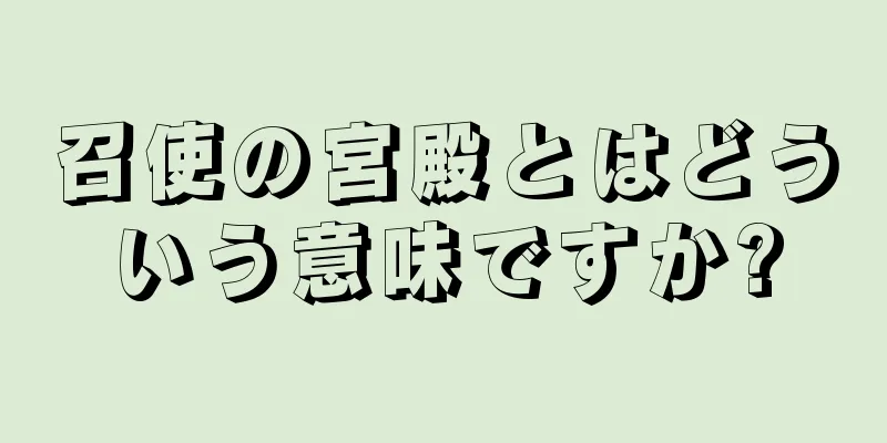 召使の宮殿とはどういう意味ですか?