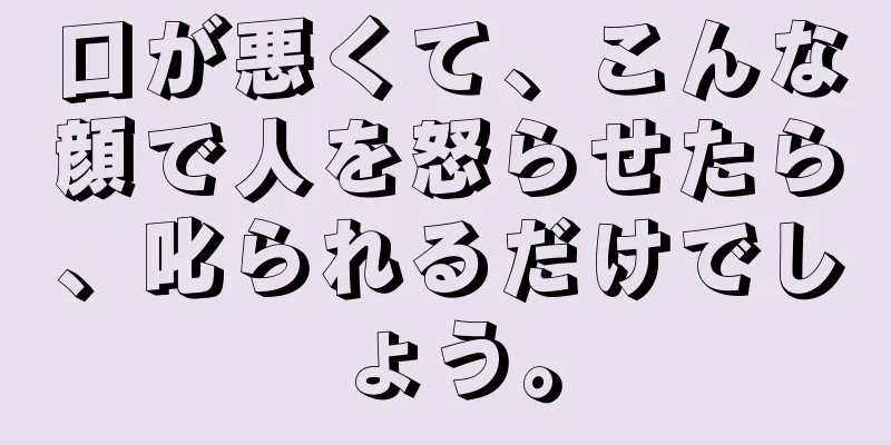 口が悪くて、こんな顔で人を怒らせたら、叱られるだけでしょう。