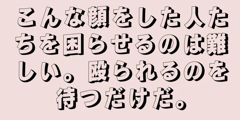 こんな顔をした人たちを困らせるのは難しい。殴られるのを待つだけだ。